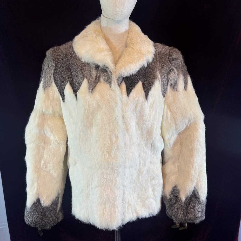 STUNNING dual tone rabbit coat